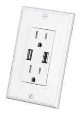 Tomada com carregador USB 3.1A soquete receptáculo duplex duplo 15 ampères com placa de parede comprar usado  Enviando para Brazil