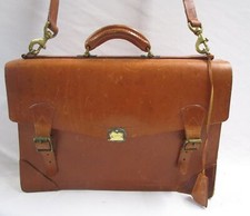 Vintage leather briefcase for sale  ROMFORD