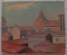 Dipinto Tetti di Roma Quadro Olio su tela 60x50 cm usato  Roma