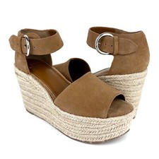 Sandálias femininas Marc Fisher LTD Alita camurça plataforma cunha espadrille bronzeado tamanho 9, usado comprar usado  Enviando para Brazil