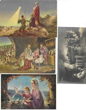 "Religious postcards. Nativity scenes" Lot of 4 vintage Spanish postcards 1940s, usado comprar usado  Enviando para Brazil