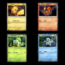 4x Cartões Pokemon Pikachu Bulbasaur Charmander Squirtle Cosmos Holo Promos  comprar usado  Enviando para Brazil