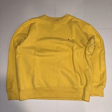 Moletom TOMMY Hilfiger masculino médio gola redonda amarelo logotipo pequeno preppy comprar usado  Enviando para Brazil