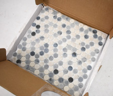 Lote de 10 telhas de cimento de vidro reciclado Sunwings Penny redondas azuis mistas 10 x 11", usado comprar usado  Enviando para Brazil