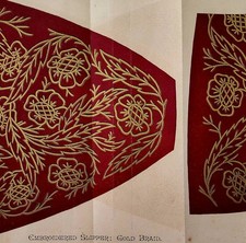 Usado, Chinelo bordado 1881 trança dourada estampa vitoriana costura DWQQ21 comprar usado  Enviando para Brazil