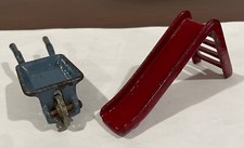 MOBÍLIA DE CASA DE BONECAS KILGORE DE FERRO FUNDIDO DA DÉCADA DE 1930: ESCORREGADOR, CARRINHO DE MÃO, SEMINOVO comprar usado  Enviando para Brazil