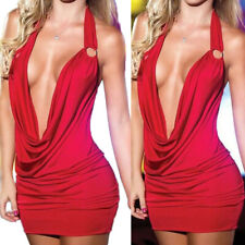 Usado, Mini vestido sexy feminino decote V profundo sem costas Bodycon gola alta festa clube noturno comprar usado  Enviando para Brazil