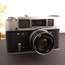 Usado, Câmera de Filme 35 mm Fed 4 Telêmetro Vintage URSS Testado Lente de Trabalho Industar-61 comprar usado  Enviando para Brazil