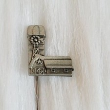 Usado, Pin bastão vintage fazenda celeiro moinho de vento silo country 2,75" metal tom prata 12524 comprar usado  Enviando para Brazil