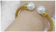 Precioso Brazalete AAAAA Enorme 10-11mm Redondo Mar del Sur Blanco Perla 925S segunda mano  Embacar hacia Mexico