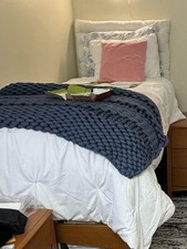 White cushioned headboard for sale  Union