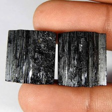 Par de octógono turmalina drusa preta natural 55,90 quilates cabine + 16x15x6 pedra preciosa solta comprar usado  Enviando para Brazil