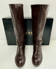 Botas Lauren Ralph Lauren Femininas 8.5B MICAH MARROM Couro Superior Equitação Casual comprar usado  Enviando para Brazil