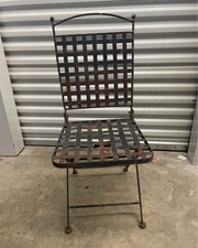 Cadeira dobrável vintage antiga Deco pátio bistrô francês metal ferro forjado, usado comprar usado  Enviando para Brazil