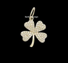 Usado, Linda joia pingente berloque prata esterlina 925 diamante trevo quatro folhas comprar usado  Enviando para Brazil