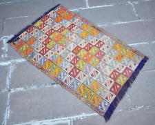 Tapete turco vintage 28"" x 47"" tapete de lã orgânica bordado Anatólia, usado comprar usado  Enviando para Brazil