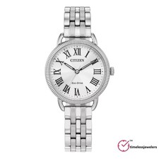 Citizen Eco-Drive relógio feminino clássico borda de moeda prata 29MM EM1050-56A comprar usado  Enviando para Brazil