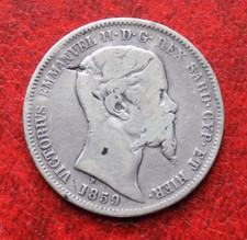 Lira 1859 zecca usato  Montione
