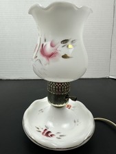 Abajur de mesa de cabeceira vintage anos 50 pintado à mão vidro leitoso rosa casa de campo fazenda comprar usado Abajur de mesa de cabeceira vintage anos 50 pintado à mão vidro leitoso rosa casa de campo fazenda comprar usado  Enviando para Brazil