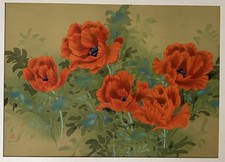 Poppies lithograph signed for sale  San Jacinto