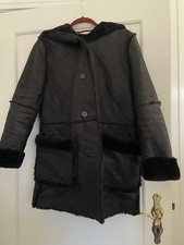 Schwarzer mantel lammlederimit gebraucht kaufen  Berlin