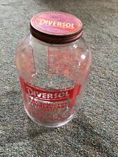 Vintage DIVERSOL BACTERICIDA DESINFETANTE Galão de Vidro Frasco Vermelho Lácteo com Tampa comprar usado  Enviando para Brazil