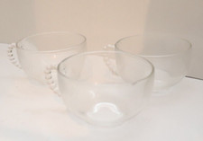 3 xícaras de prato de lanche vintage Federal Glass Homestead apenas alças de bolha transparentes comprar usado  Enviando para Brazil