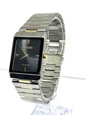 Usado, Relógio Citizen unissex Stiletto dois tons retangular aço safira 28 mm AR3104-55E comprar usado  Enviando para Brazil
