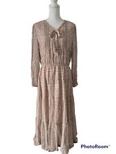 Vestido balada Sundance Emmylous 100% seda boho maxi pradaria tamanho 12 comprar usado  Enviando para Brazil