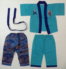 CAMISA KARATÊ ESTILO HAPPYI QUIMONO AZUL INFANTIL ROUPÃO FLORES DE AMEIXA + CINTO + 2 CALÇAS, usado comprar usado  Enviando para Brazil