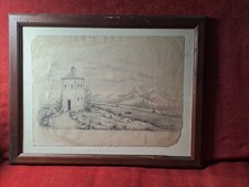 Disegno antico.disegno paesagg usato  Napoli