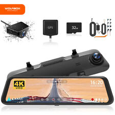 Câmera de painel espelhada WOLFBOX 4K G850 12" painel duplo monitoramento de estacionamento 32G SD comprar usado  Enviando para Brazil