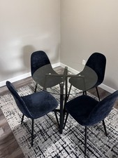 Conjunto de mesa de jantar de vidro para 4 mesas e cadeiras para sala de jantar comprar usado  Enviando para Brazil