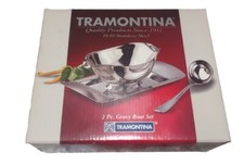Conjunto de barco Tramontina 2 peças molho com caixa prata, usado comprar usado  Enviando para Brazil