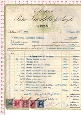 A9619 LECCO 1950 COLORIFICIO PIETRO GANDOLA FATTURA CON BOLLI IGE PER BELLAGIO comprar usado  Enviando para Brazil