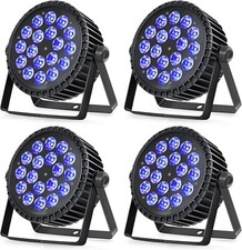 4 peças 18x18W RGBWA UV liga de alumínio par iluminação LED luz de palco DMX festa DJ comprar usado  Enviando para Brazil