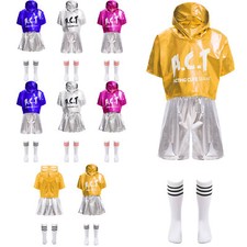Vestido de líder de torcida uniforme infantil feminino solo top com shorts manga curta, usado comprar usado  Enviando para Brazil