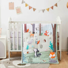 3 peças conjunto de roupa de cama de microfibra para berço floresta meninos meninas bebê colcha colcha lençol para berço, usado comprar usado  Enviando para Brazil
