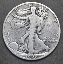 Moeda de prata Walking Liberty meio dólar 1928 S Estados Unidos comprar usado  Enviando para Brazil