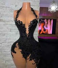 Mini vestido de coquetel de tule preto aplique zíper nas costas vestido de festa de formatura comprar usado  Enviando para Brazil