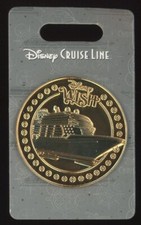 Broche Disney DCL Cruise Line Wish 2022 logotipo navio moeda comprar usado  Enviando para Brazil