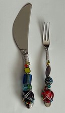 Nossa faca aperitivo de mesa + garfo vidro frisado + fio manual aço inoxidável 18/10 comprar usado  Enviando para Brazil