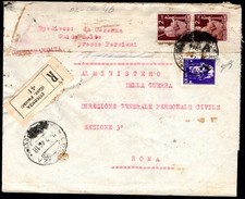 1946 02 FEBBRAIO RACCOMANDATA DA COSENZA PER IL MINISTERO DELLA GUERRA DI ROMA A comprar usado 1946 02 FEBBRAIO RACCOMANDATA DA COSENZA PER IL MINISTERO DELLA GUERRA DI ROMA A comprar usado  Enviando para Brazil