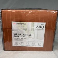 Usado, Conjunto de lençóis Liz Claiborne King sem rugas + 2 fronhas 600 tc cobre 4 peças comprar usado  Enviando para Brazil