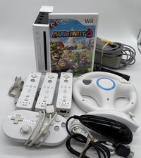 Pacote de console de jogos Nintendo Wii com Mario Party, roda de corrida, controles remotos - Testado comprar usado  Enviando para Brazil