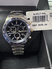 Relógio Citizen masculino luxo calendário perpétuo dois tons mostrador azul 44mm BL5517-55L, usado comprar usado  Enviando para Brazil