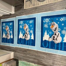 3 Disney Olaf painel de material de tecido de costura azul grande sem cortes boneco de neve Frozen 34x43 comprar usado  Enviando para Brazil