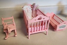 Berço vintage Galoob Bouncin bebês boneca móveis rosa cavalo de balanço berço  comprar usado  Enviando para Brazil
