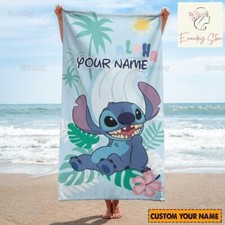 Toalha de praia Disney Stitch, toalha de ponto personalizada, toalha de praia Lilo Stitch, ponto, usado comprar usado  Enviando para Brazil