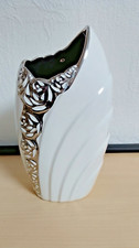 Vase weiß silberdekor gebraucht kaufen  Körner
